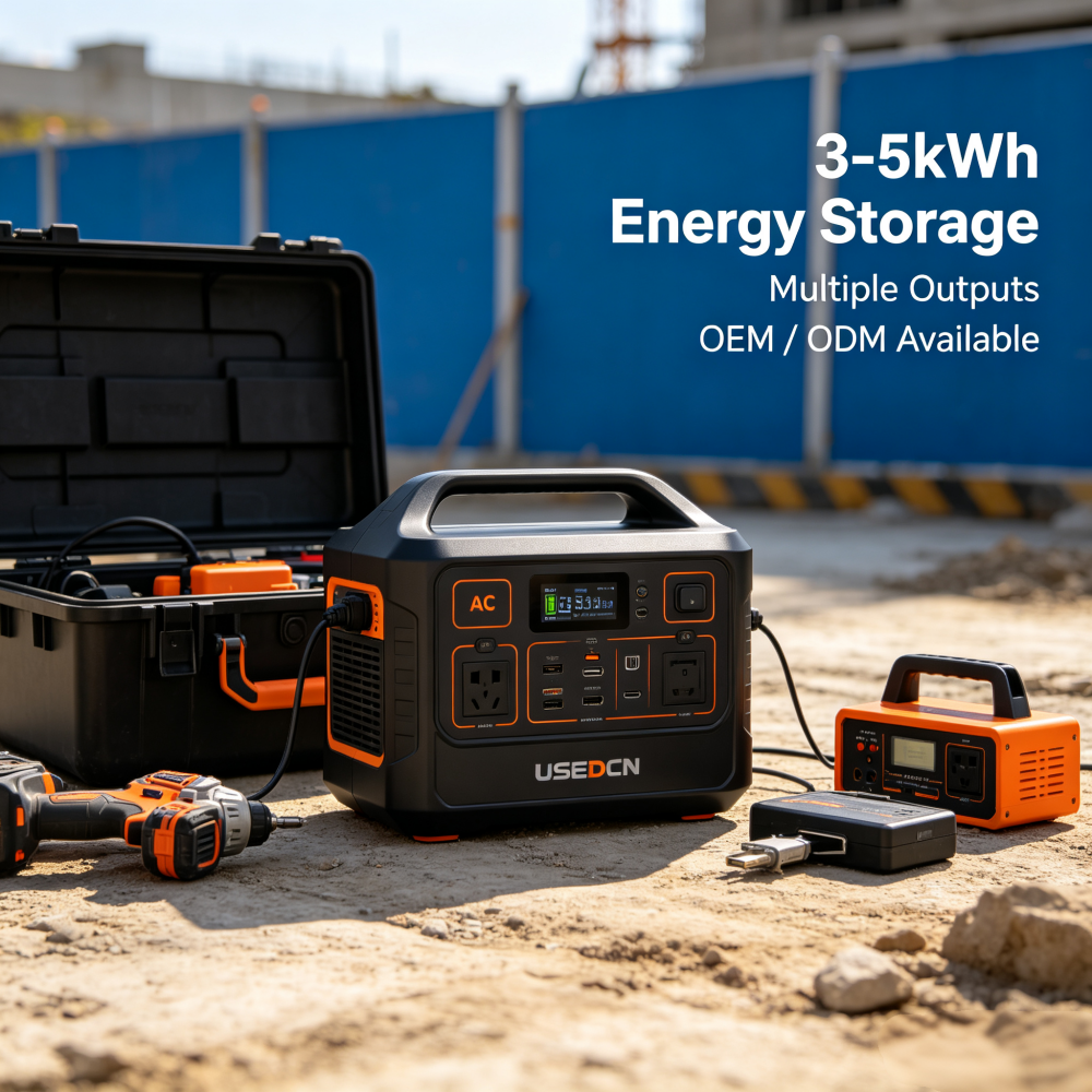 2026 New LiFePO4 Portable Power Station with large capacity and bidirectional fast charging, solar generator built-in UPS function for instant power switch and voltage stabilization during blackouts. Multiple ports support simultaneous power supply for