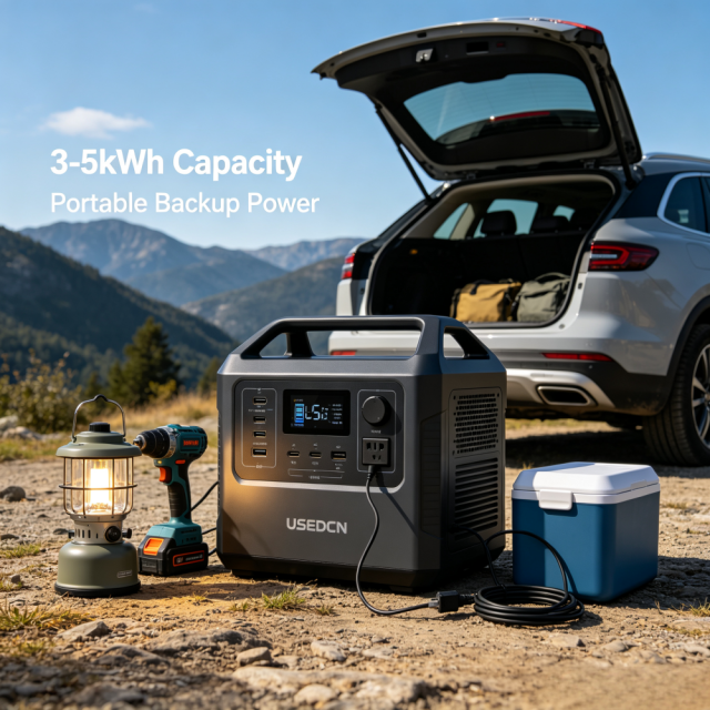 2026 New LiFePO4 Portable Power Station with large capacity and bidirectional fast charging, solar generator built-in UPS function for instant power switch and voltage stabilization during blackouts. Multiple ports support simultaneous power supply for