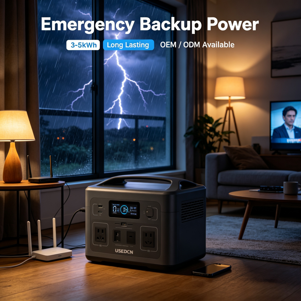2026 New LiFePO4 Portable Power Station with large capacity and bidirectional fast charging, solar generator built-in UPS function for instant power switch and voltage stabilization during blackouts. Multiple ports support simultaneous power supply for