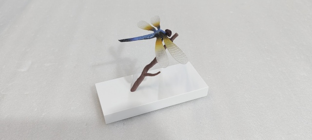 Dragonfly Sculpture Metal Pen Holder with Engraved Wood Base | Custom Souvenir for Singapore Metro Project,Dandong Maoyang International Trading Co., Ltd.,Custom Dragonfly Metal Pen Holder Commemorative Gift