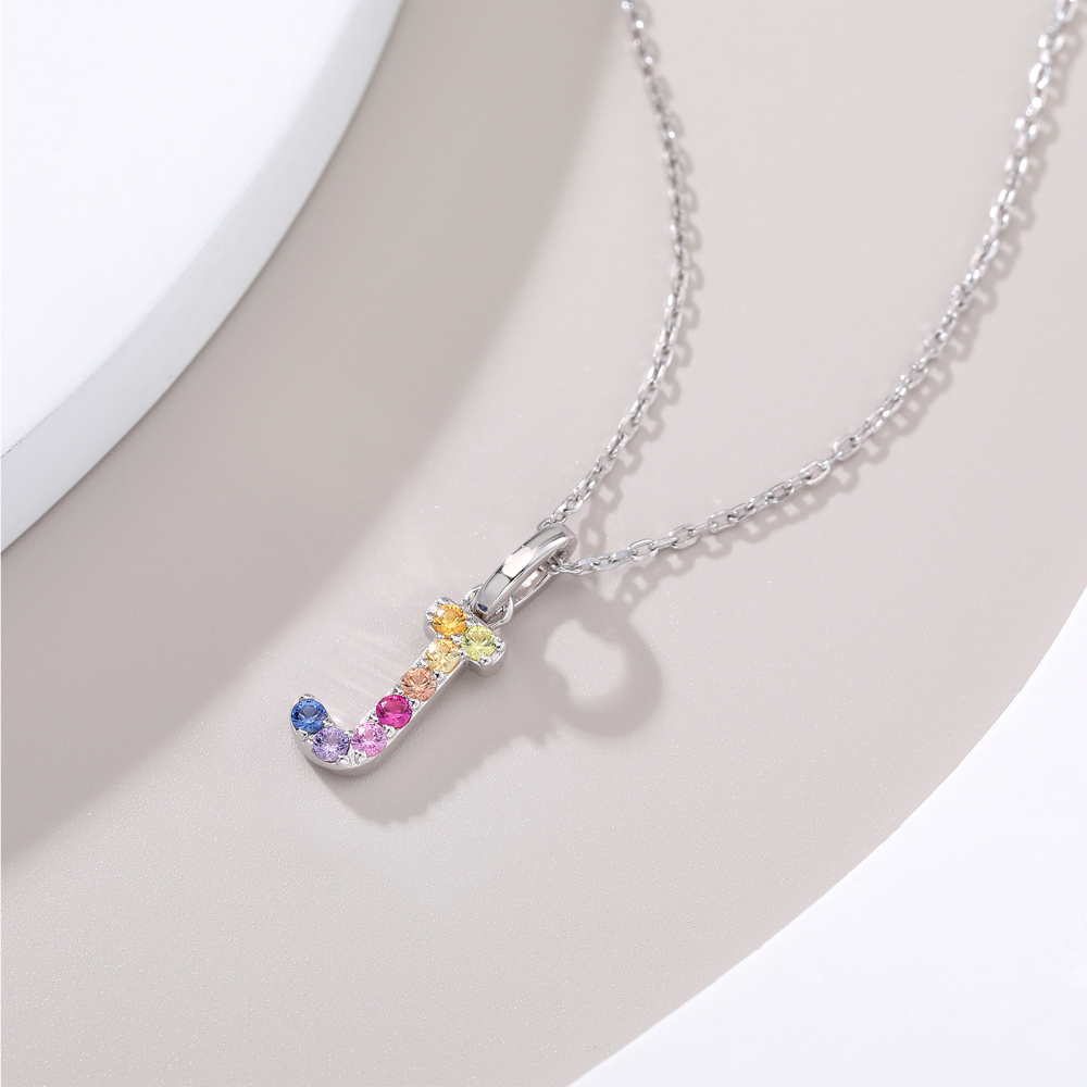 J Letter Sagittarius GemstoneNecklace - The Joyful Traveler,Embracing Every Scenic Journey