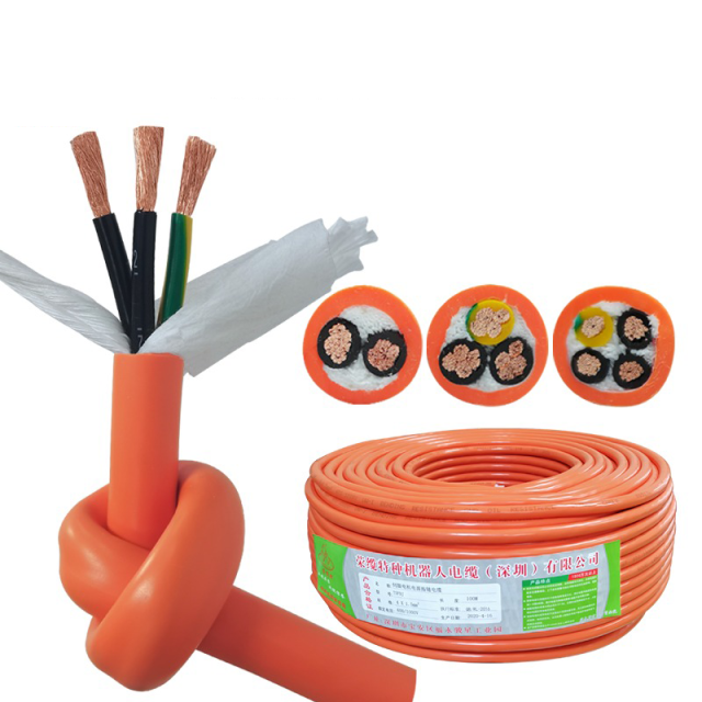 Servo Motor Power Drag Chain Cable,rolancable.com,Orange Flexible Servo Power Cable | Rolan Cable