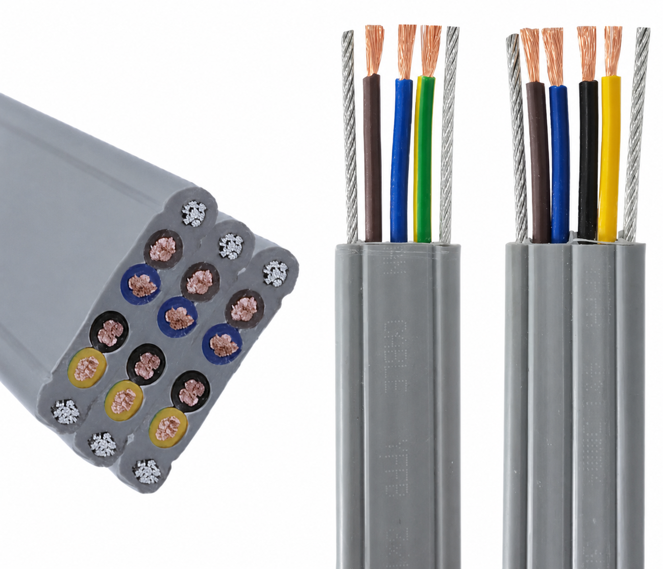 YFFB+2G Double Steel Wire Flat Traveling Cable,rolancable.com,YFFB+2G Double Steel Wire Flat Cable | Rolan Cable
