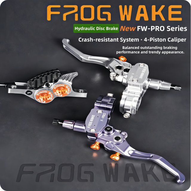 FROG WAKE FW-PRO 4-Piston Hydraulic Disc Brake, Upgrade for Sur-Ron Light Bee DH Downhill Enduro Mountain Bike,FROG WAKE  Brake,FROG WAKE FW-PRO 4-Piston Hydraulic Disc Brake, Upgrade for Sur-Ron Light Bee DH Downhill Enduro Mountain Bike