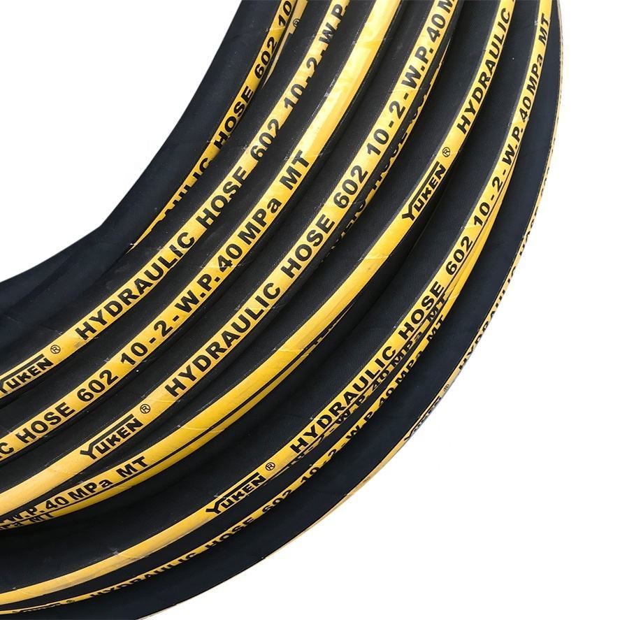 Hot Sale 602 Wire Braid Hydraulic Rubber Hose Oil Resistant Synthetic Rubber Hydraulic Hose Pipe