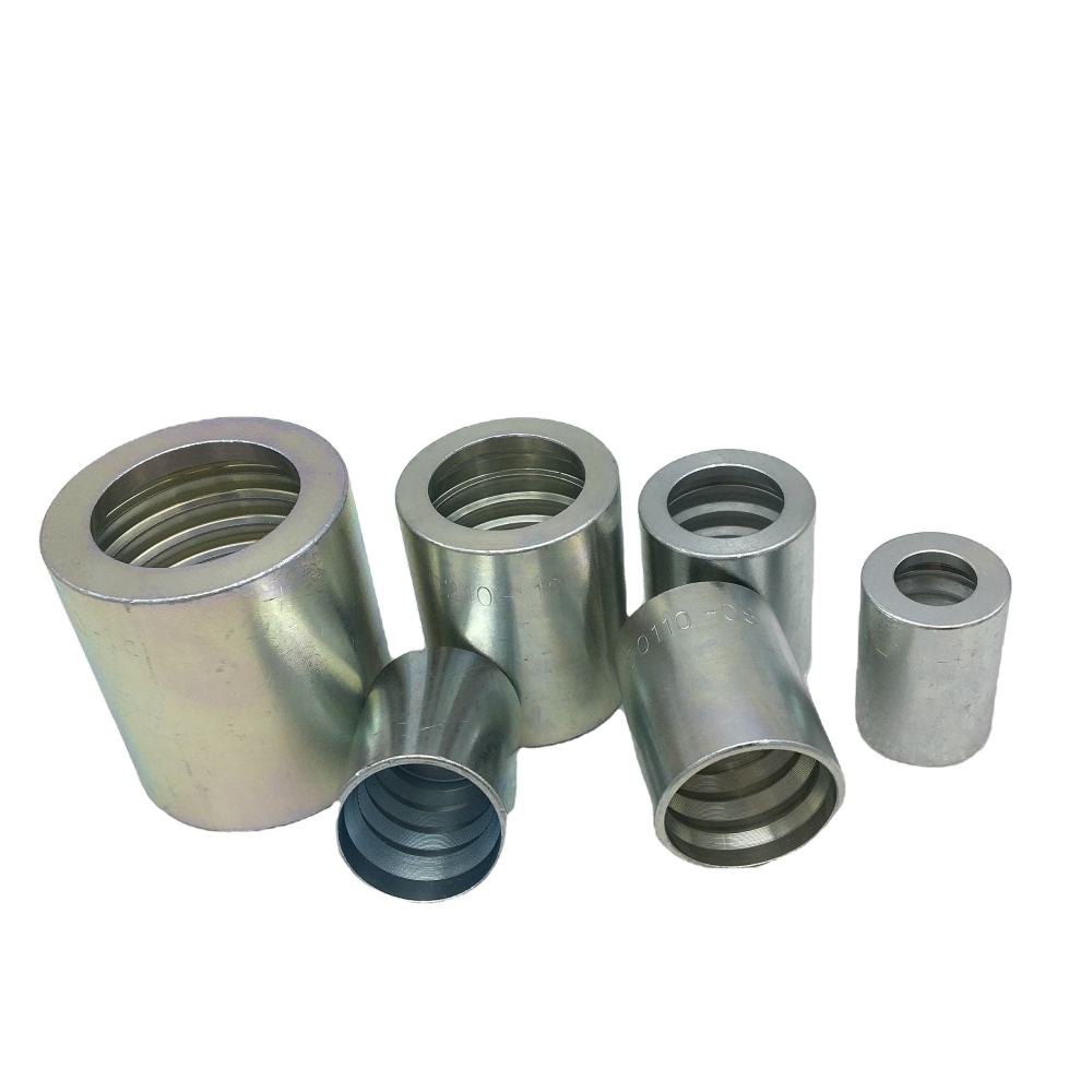 00210 High Pressure Stainless Steel Hose Socket Crimp Ferrules R2 2SN Hydraulic Hose Ferrule Non Skive SAE Hydraulic Ferrules