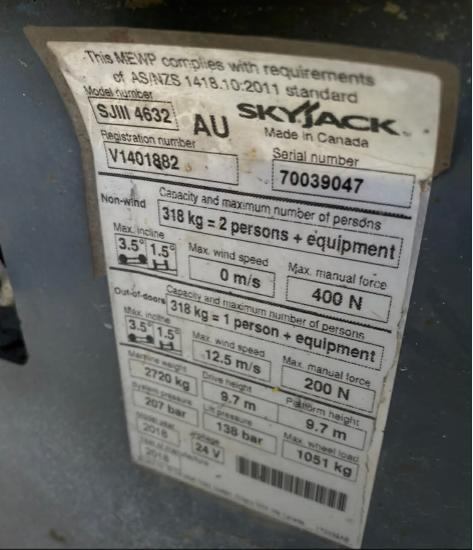 Lift SJIII 3215 3220 4626 4632 Electrical Platform Control Box 163167 163168 Serial Number 70039047  V1401882