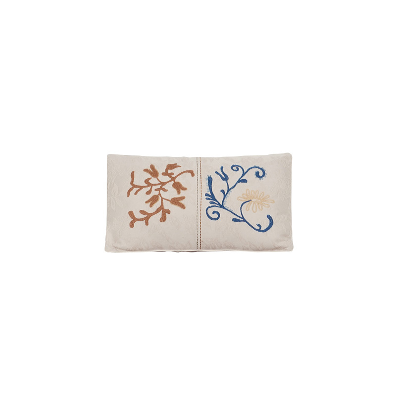 Embroidered‌ rectangle throw pillow‌