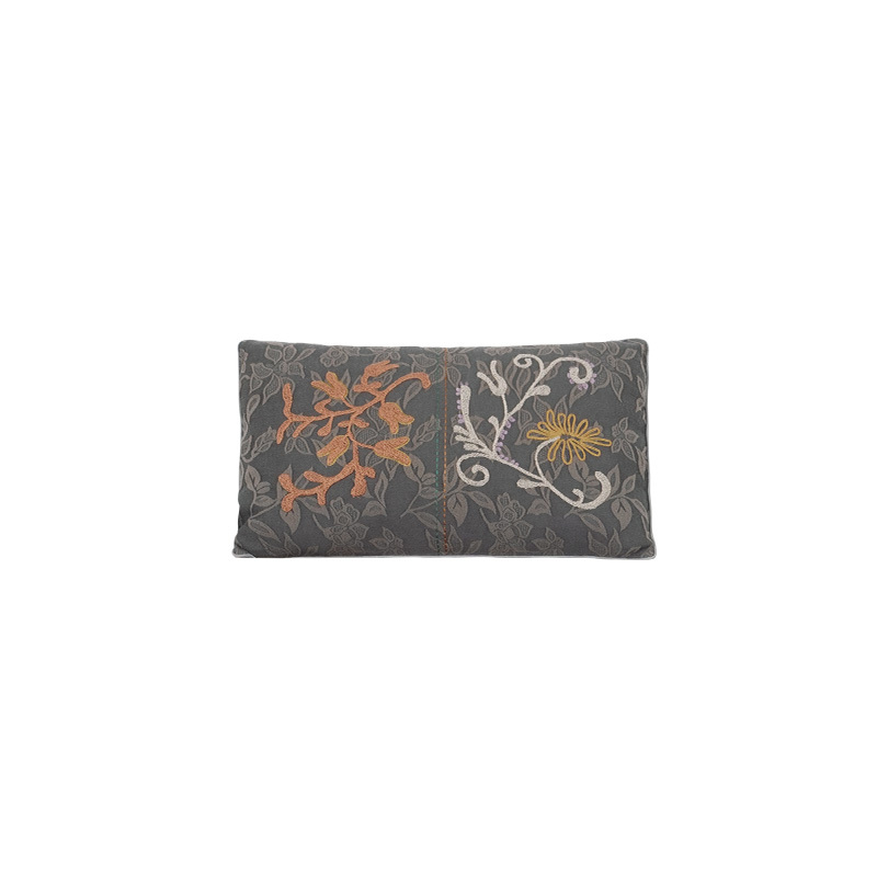 Embroidered‌ rectangle throw pillow‌