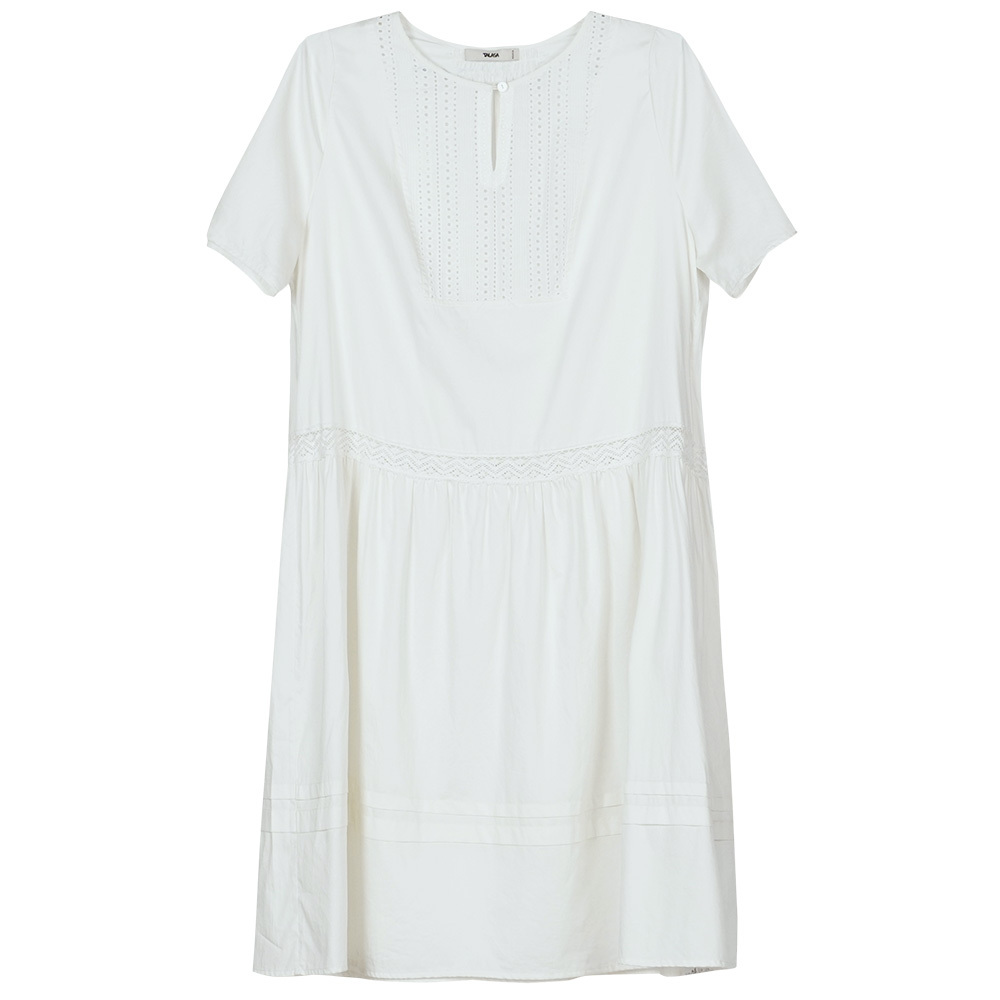 Pajama dress with patchwork design