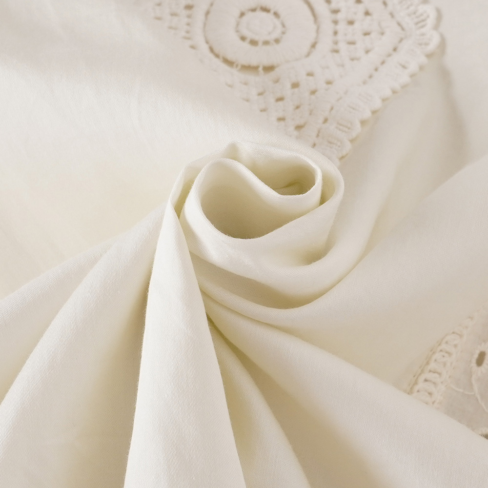 Nightgown trimmed with white lace