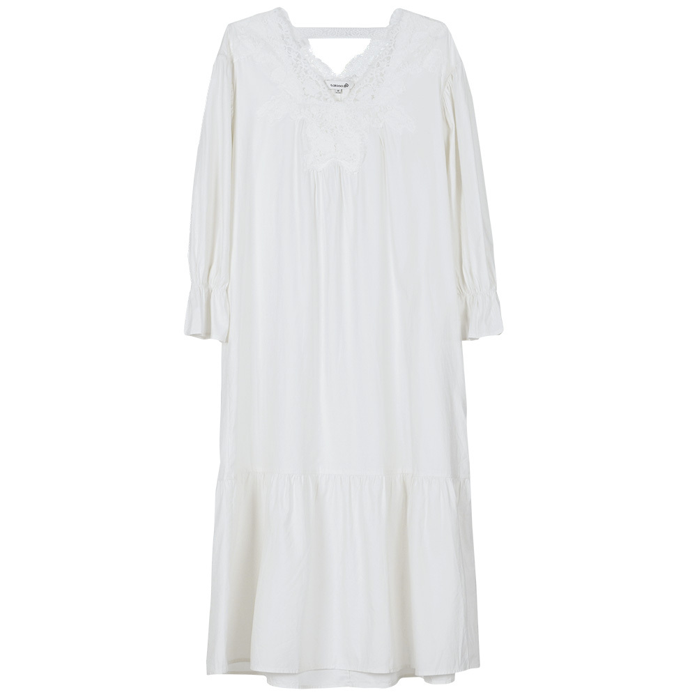 100% Cotton‌ nightgown trimmed with white lace