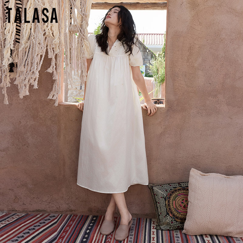 100% cotton have hollowed-out designs Nightdress