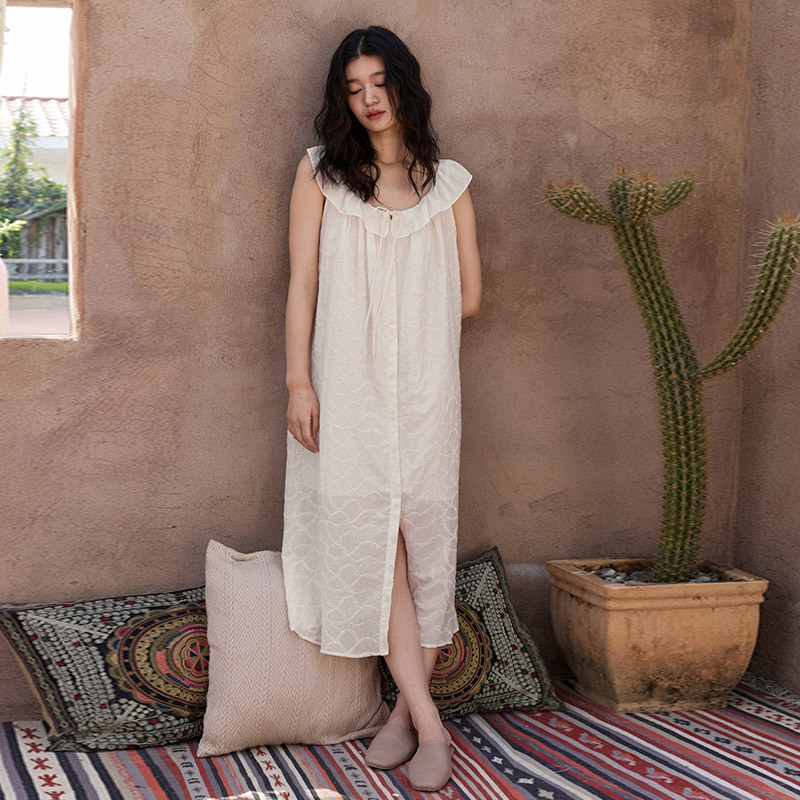 30%silk 70%cotton Pajama dress with patchwork design