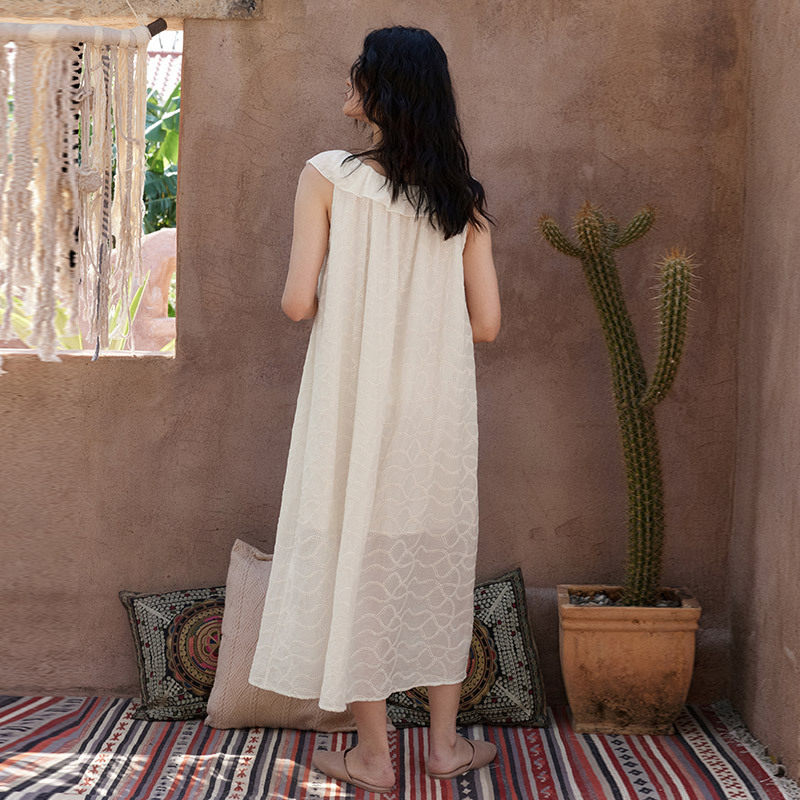 30%silk 70%cotton Pajama dress with patchwork design