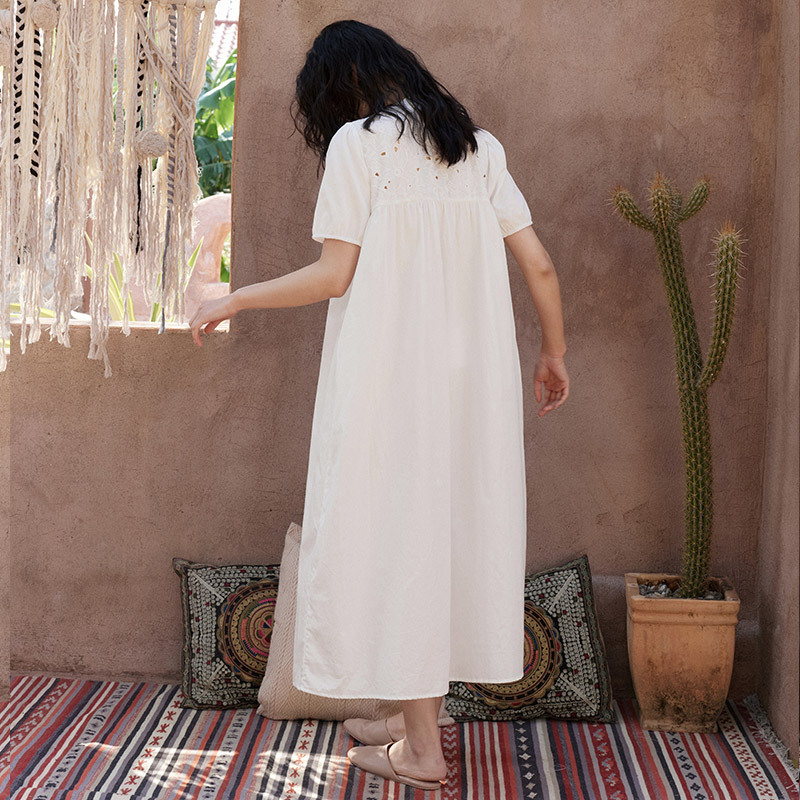 100% cotton have hollowed-out designs Nightdress