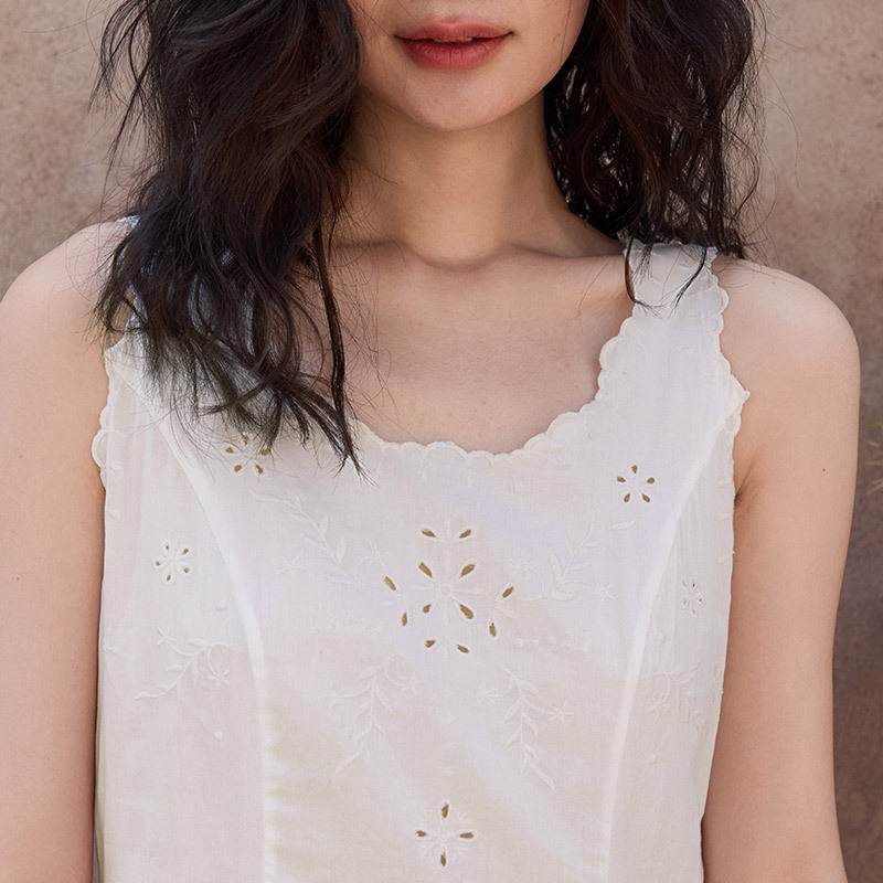 100% cotton have hollowed-out designs Nightdress