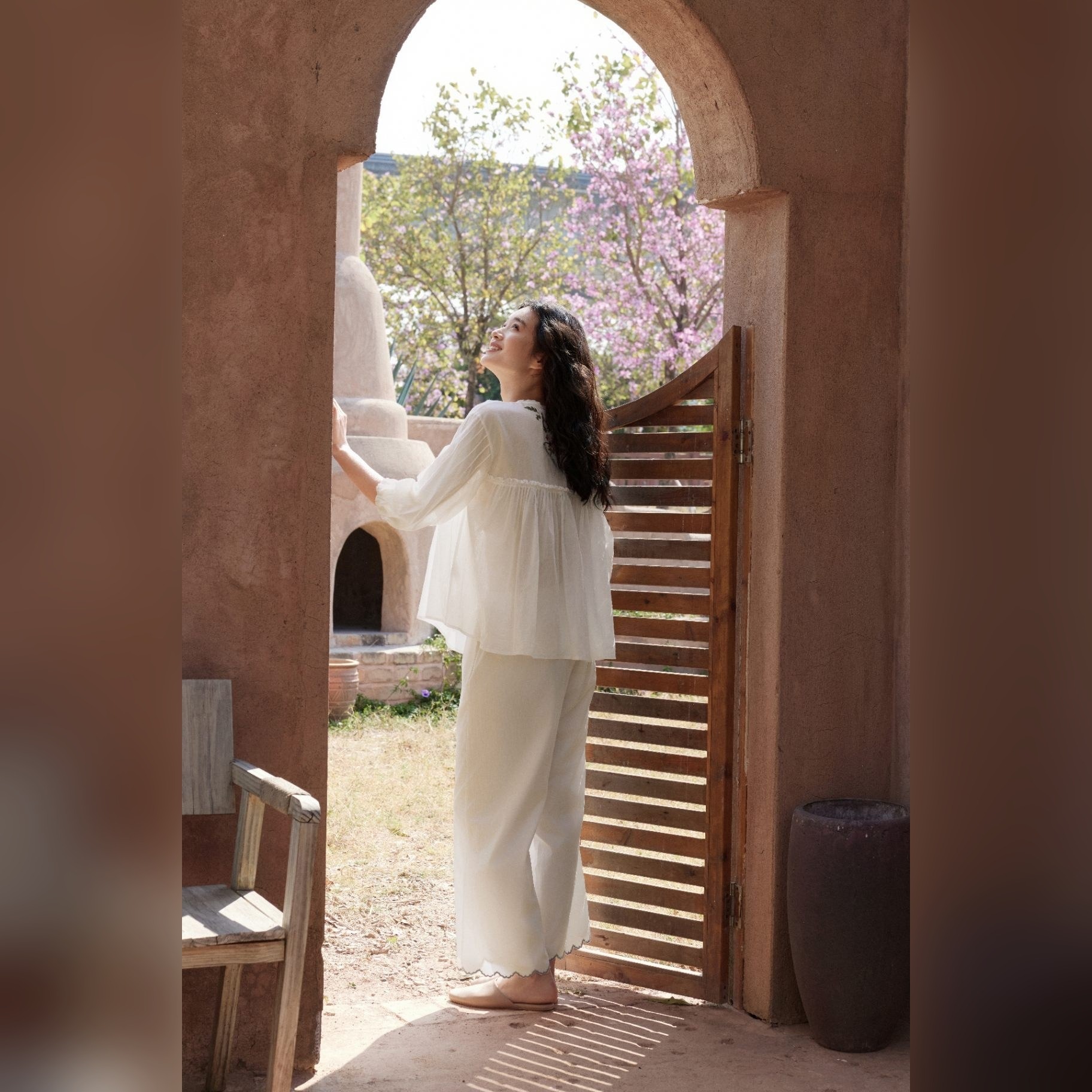 TALASA 100% Cotton Embroidered Pajama Set