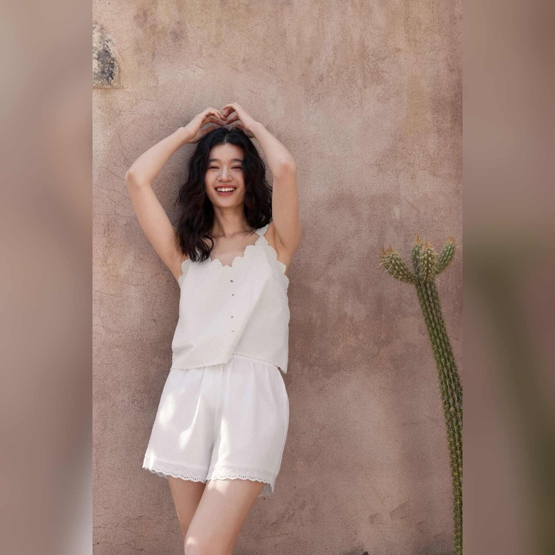 TALASA 100% Cotton Spaghetti Strap Camisole Top