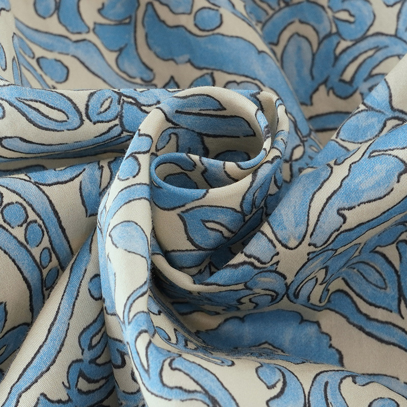 TALASA Printed Pajama Top, 100% Cotton, Long Sleeve Loose Loungewear