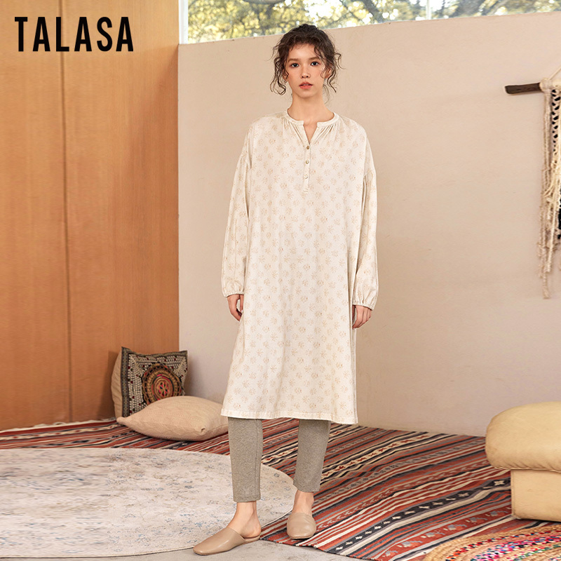 TALASA Stretchy Fitted Loungewear Leggings, Elastic High Waistband