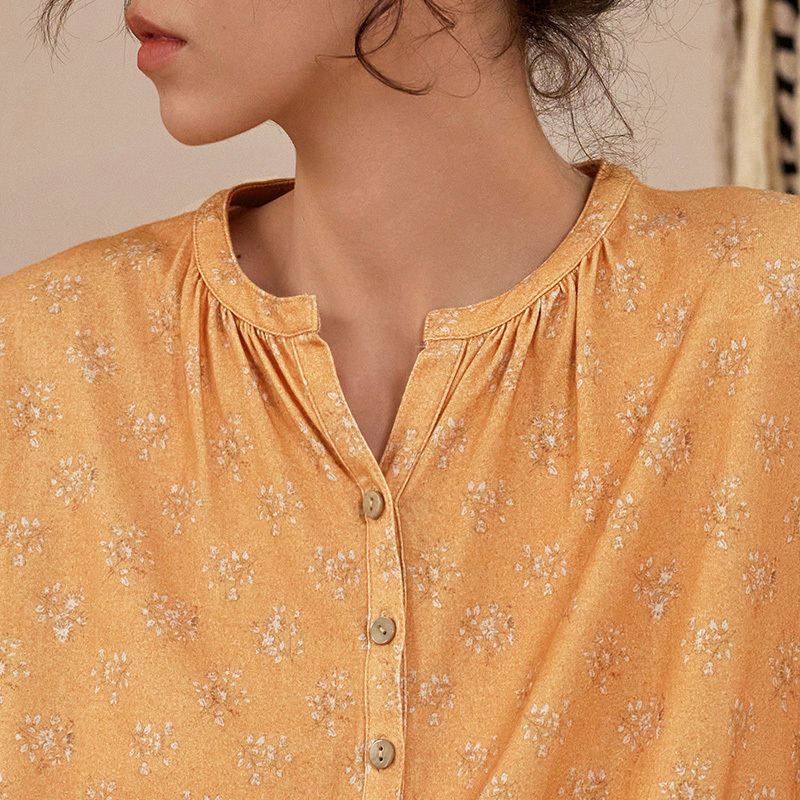 TALASA Print 100% Cotton Loose Loungewear Dress