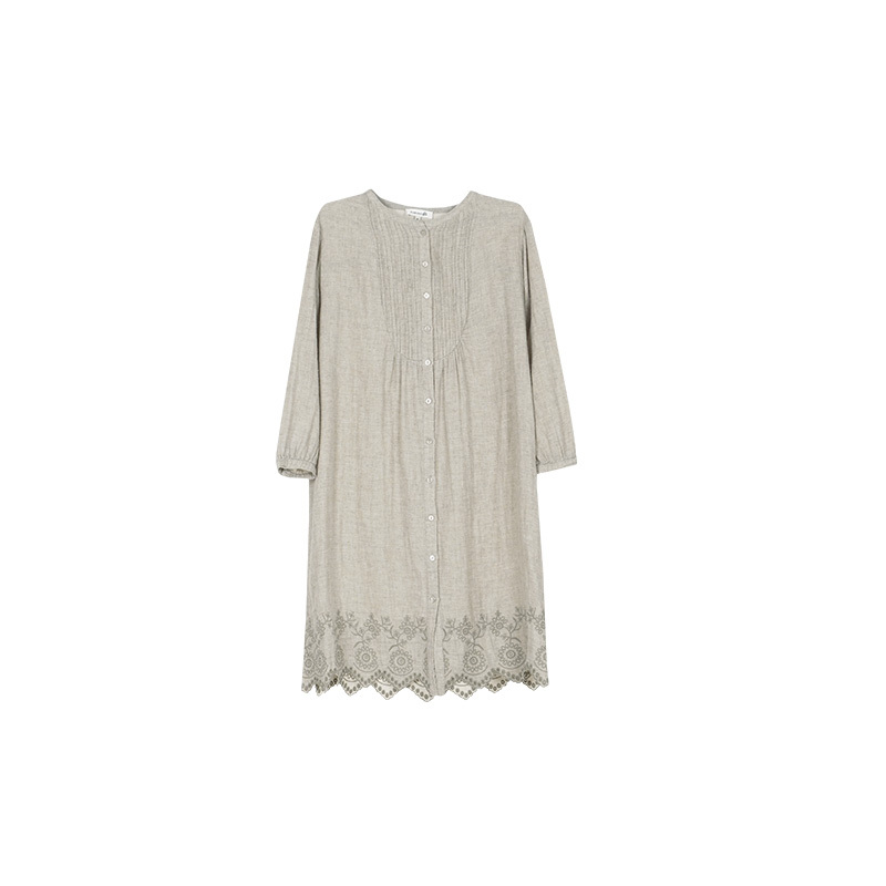TALASA 100% Cotton Loungewear Dress, Hand Embroidered, Vacation Style