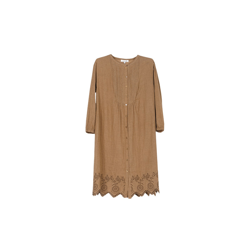 TALASA 100% Cotton Loungewear Dress, Hand Embroidered, Vacation Style