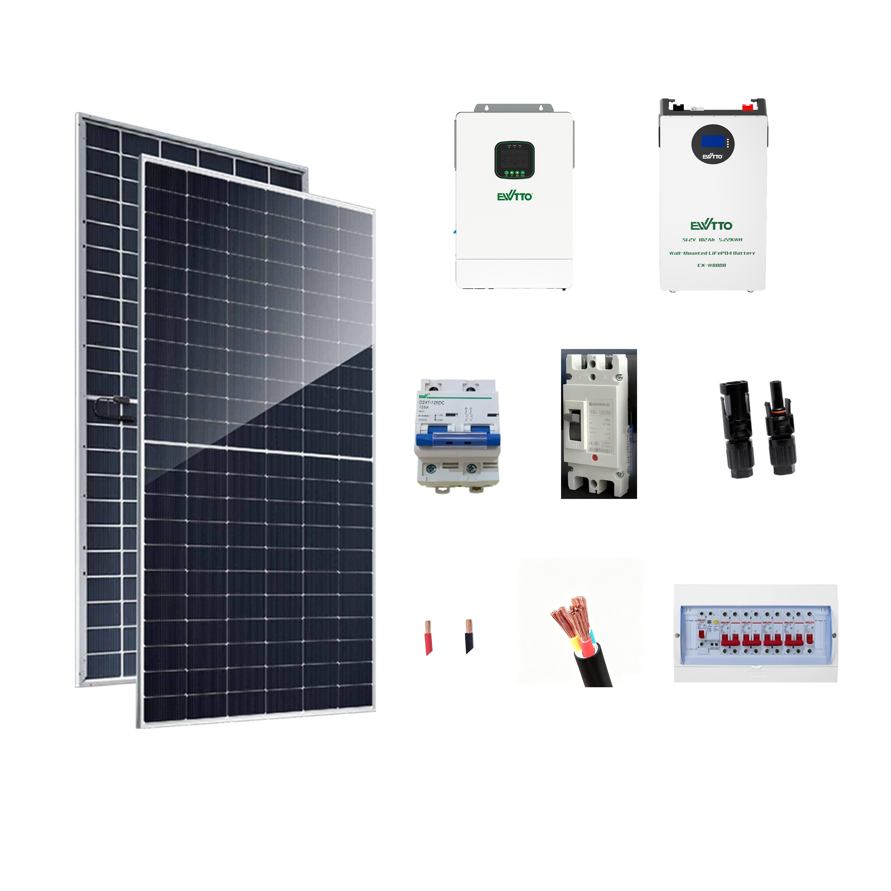 Kit Fotovoltaico Aislado para casa de 6.5kW 48V 38,6kWh/d&iacute;a