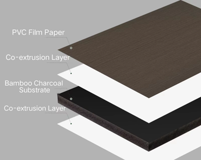 Bamboo charcoal board surface finish detail
