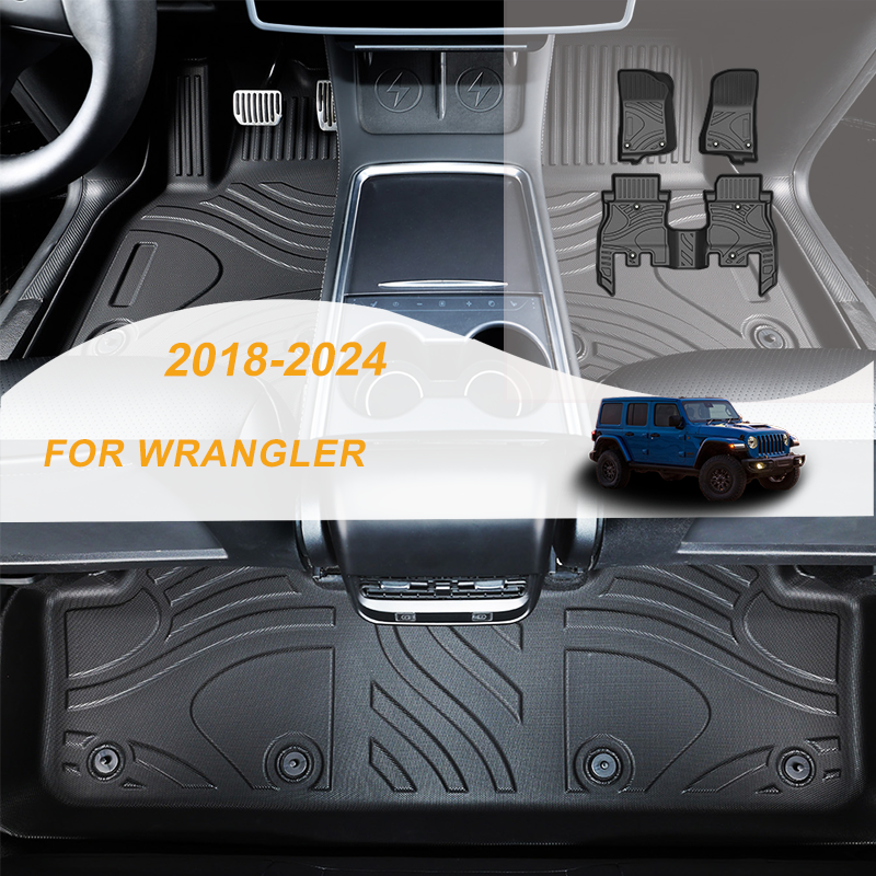 【LHD】For JEEP For WRANGLER 2018-2024 TPE Car Floor Mats