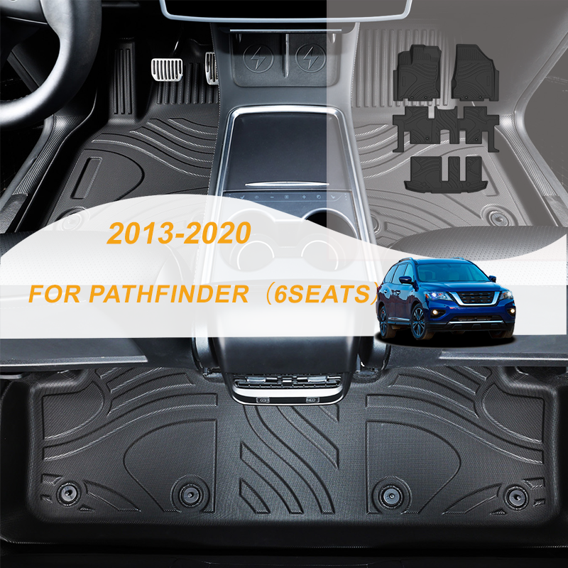 【LHD】For Nissan For PATHFINDER（6seats）2013-2020 TPE Car Floor Mats