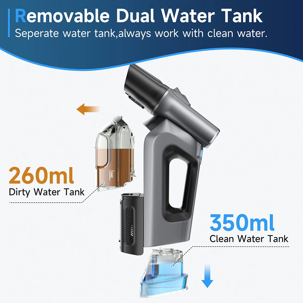 Portable  Cordless 13KPa Handheld Spot Cleaner Ikono IK-DY502,Ikono Cleaning Appliance,Portable  Cordless 13KPa Handheld Spot Cleaner Wet/Dry Carpet Cloth Cleaning Machine Cyclone Cars RVs Garages USB Charge