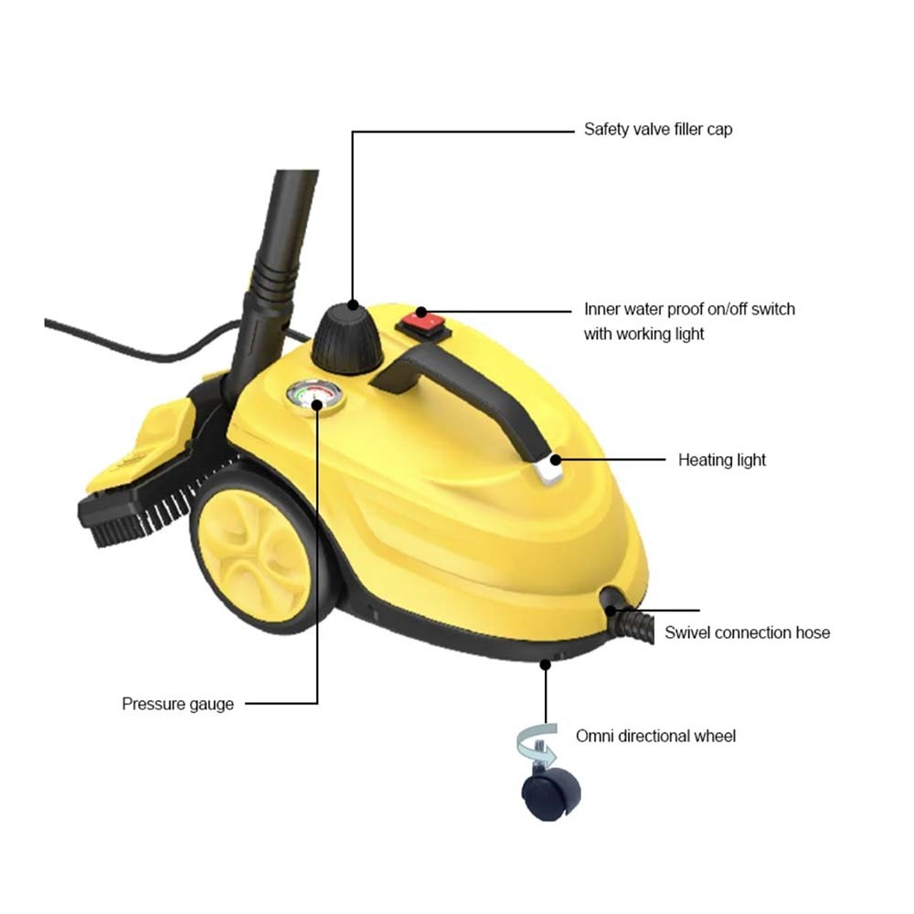 High Pressure Multi-purpose Steam Cleaner Ikono IK-8620 OEM Supply,Ikono Cleaning Appliance,5Bar Steam Cleaner IK-8620 360° Rotating Brush 2L Stainless Tank OEM