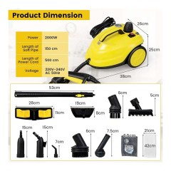 High Pressure Multi-purpose Steam Cleaner Ikono IK-8620 OEM Supply,Ikono Cleaning Appliance,5Bar Steam Cleaner IK-8620 360° Rotating Brush 2L Stainless Tank OEM