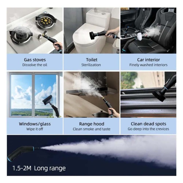 Fast Heat Multi-purpose Steam Cleaner Ikono IK-C2 OEM Supply,Ikono Cleaning Appliance,1500W 4Bar Steam Cleaner HY-C2 15s Fast Preheat 1250ml Tank EU OEM | Ikono
