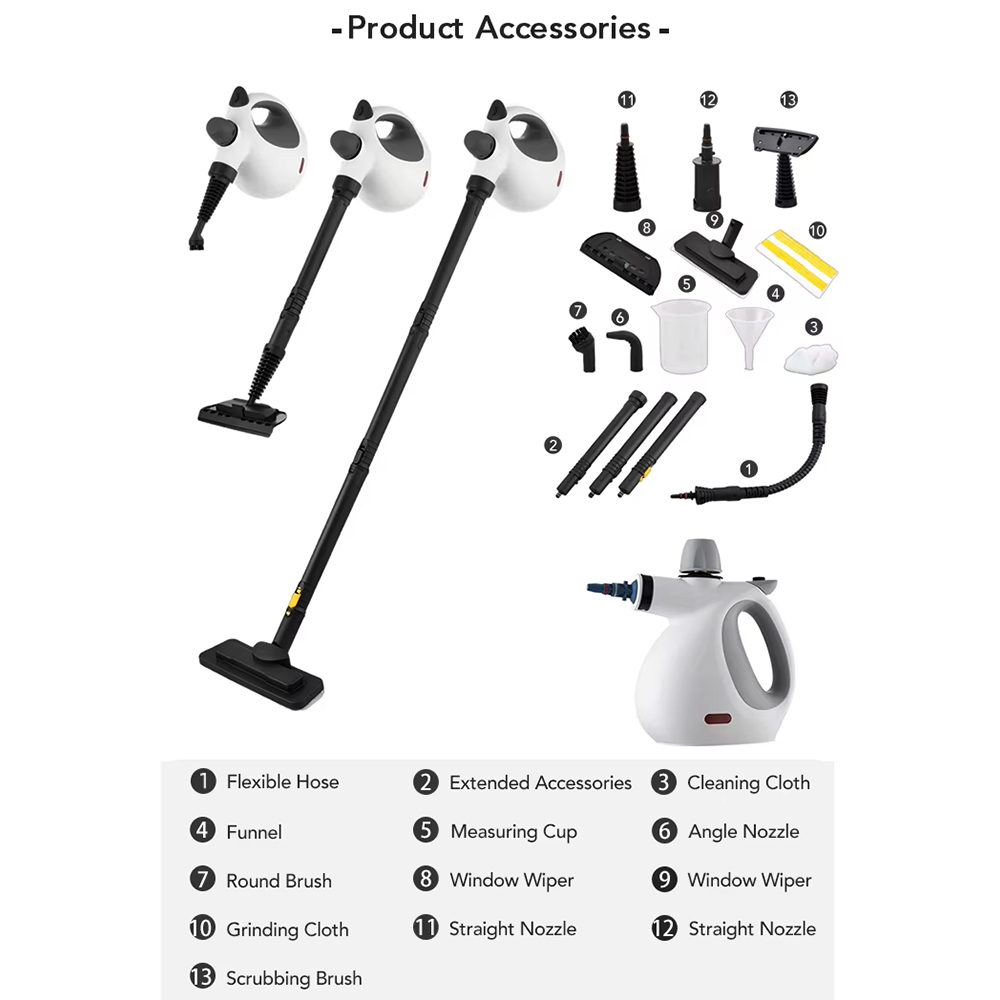 Handheld Steam Cleaner 1050W Ikono IK-SC206 OEM Supply,Ikono Cleaning Appliance,High Pressure Steam Cleaner 105℃ Portable Cleaning Machine