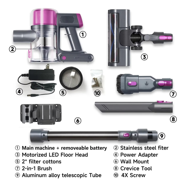 Vacuum Cleaner Brushless High-Suction Ikono IK-VC600B OEM Supply,Ikono Cleaning Appliance,300W Brushless Cordless Vacuum 25KPa Suction For Pet Hair