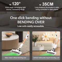 Cordless Vacuum Cleaner No Hair Tangles Ikono IK-VC600C for Carpet Cleaning,Ikono Cleaning Appliance,180W Brushless Foldable Vacuum Cleaner With Optional Water Tank
