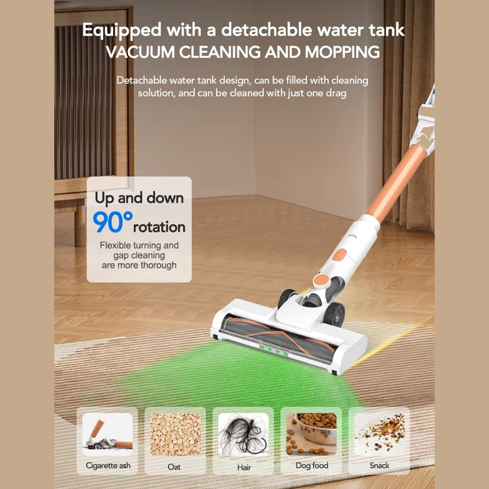 Cordless Vacuum Cleaner No Hair Tangles Ikono IK-VC600C for Carpet Cleaning,Ikono Cleaning Appliance,180W Brushless Foldable Vacuum Cleaner With Optional Water Tank
