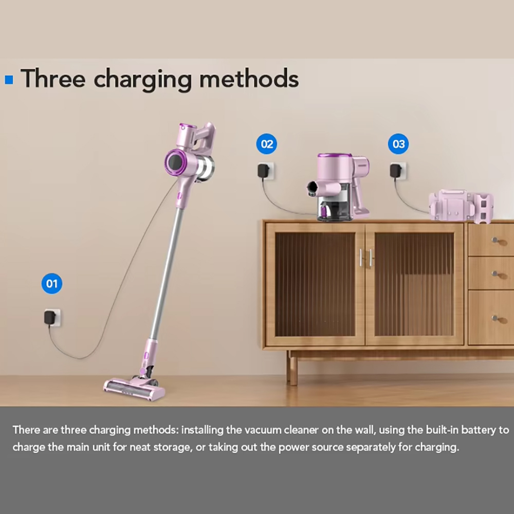 Cordless Stick Vacuum Cleaner Brushless Motor Ikono IK-VC601B For Carpet Pet Hair,Ikono Cleaning Appliance,IK-VC601B 250W Cordless Vacuum 22kPa 3-Speed HEPA Cleaner