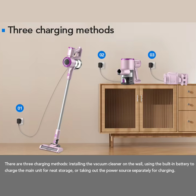 Cordless Stick Vacuum Cleaner Brushless Motor Ikono IK-VC601B For Carpet Pet Hair,Ikono Cleaning Appliance,IK-VC601B 250W Cordless Vacuum 22kPa 3-Speed HEPA Cleaner