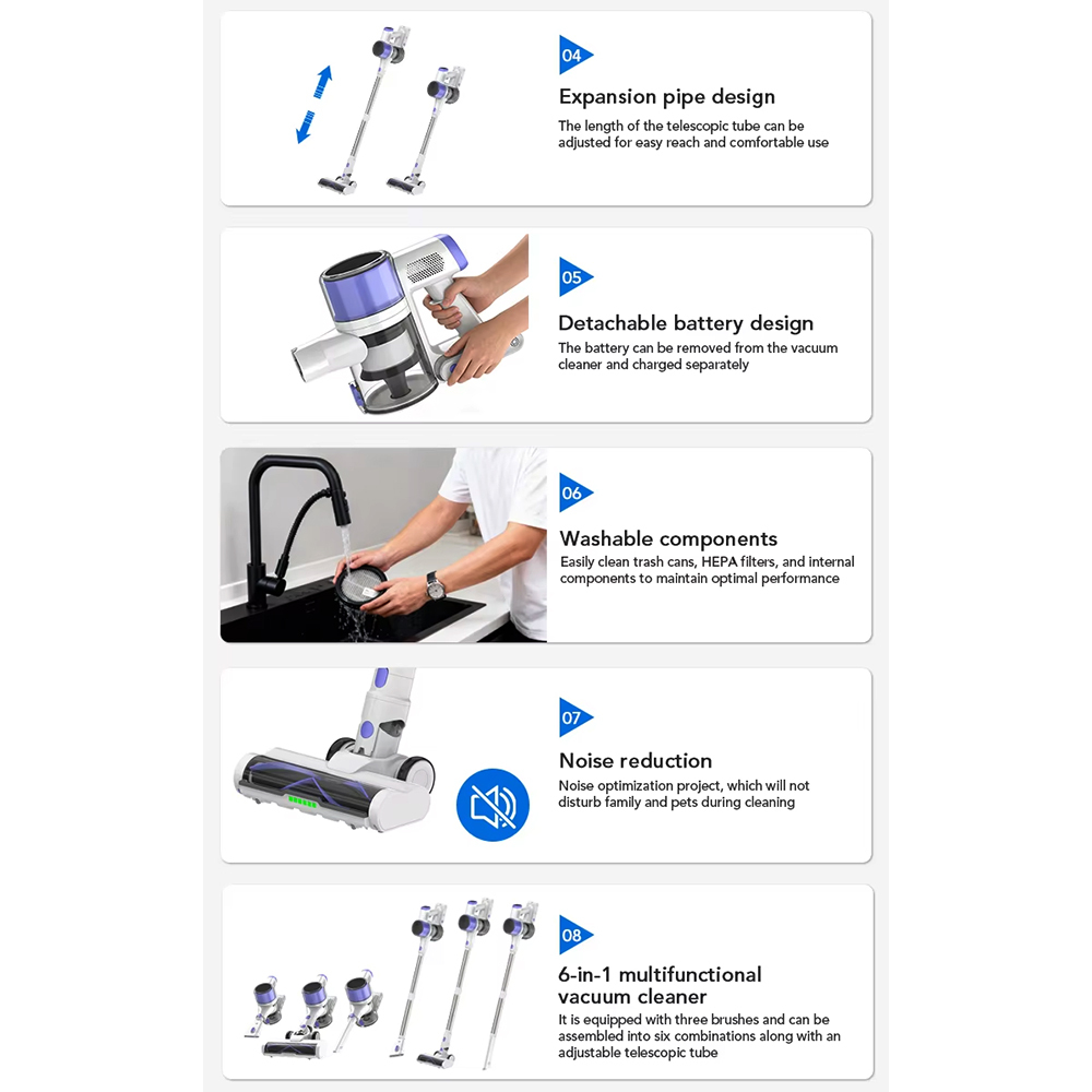 Cordless Vacuum Cleaner Large Suction Power Ikono IK-VC602 Wholesale,Ikono Cleaning Appliance,IK-VC602 400W Cordless Vacuum 30kPa 3-Speed HEPA Cleaner