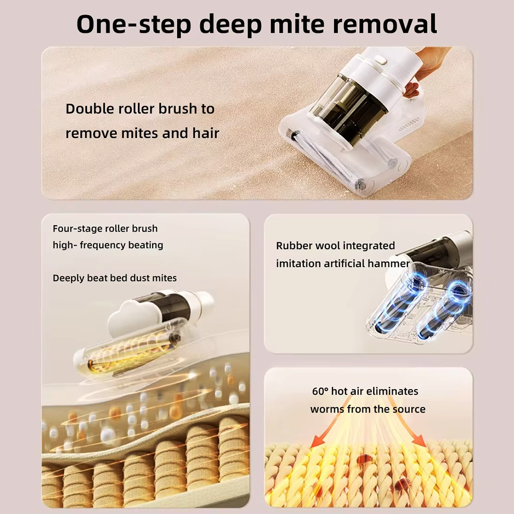 Mattress Vacuum Cleaner Mite Remover UV Light Ikono Ik-mvc308 OEM Supply,Ikono Cleaning Appliance,Ultrasonic UV Mattress Dust Mite Vacuum,with hot air.