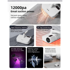 Dust Mite Controller 12000Pa UV Vacuum Cleaner for Mattress,Ikono Cleaning Appliance,400W 12kPa UV Light Dust Mite Controller HEPA Vacuum Cleaner