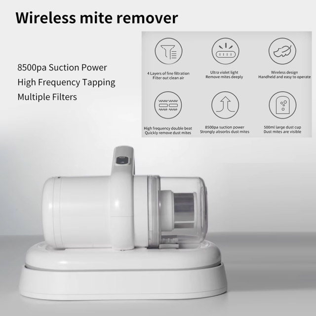 Cordless Handheld UV Vacuum Cleaner Household Dust Mite Remover,Ikono Cleaning Appliance,Cordless Handheld UV Vacuum Cleaner  Dust Mite Remover