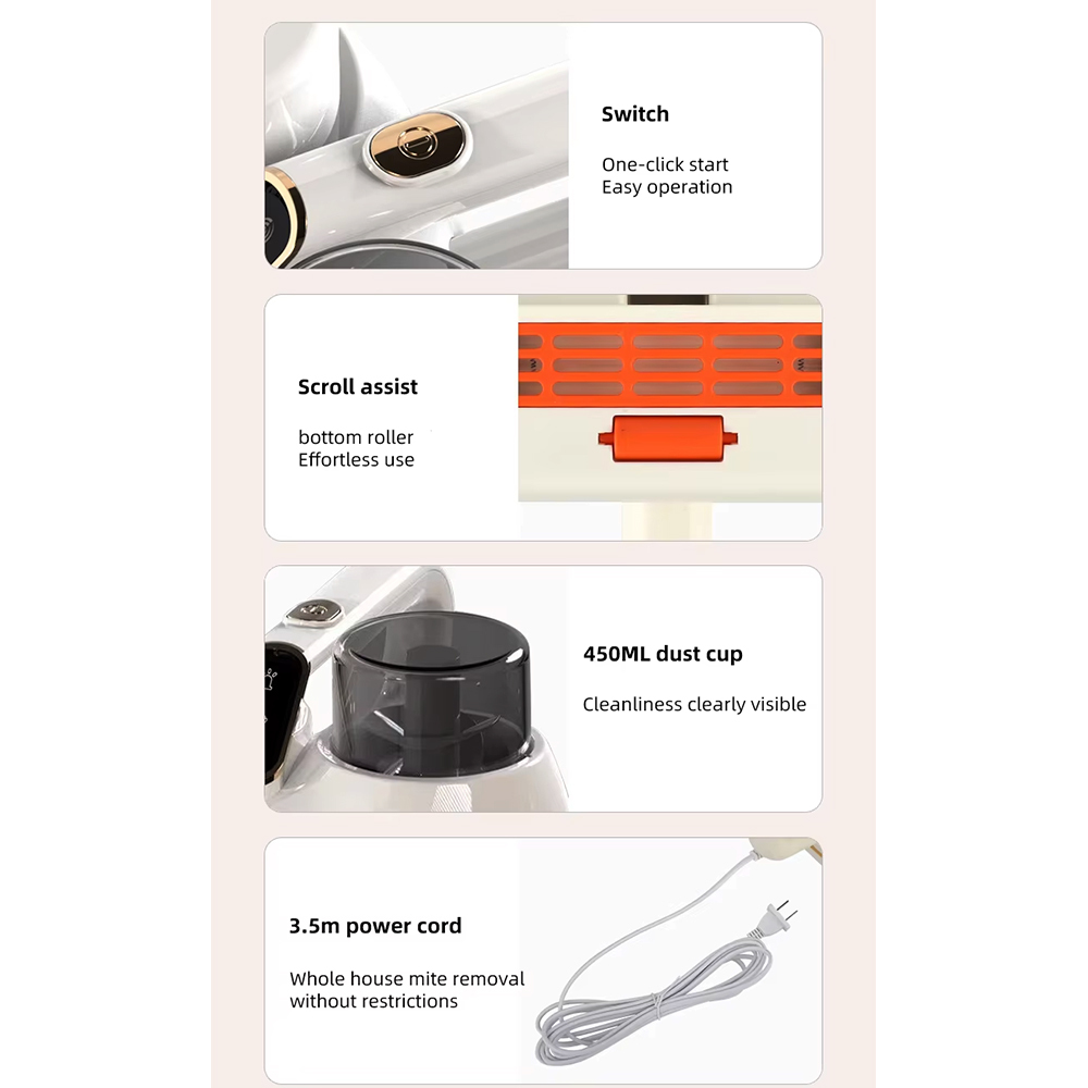UV Light Vacuum Cleaner for Bed Mattress Household Dust Mite Remover IK-mvc312 Wholesale,Ikono Cleaning Appliance,UV Dust Mite Vacuum Cleaner 400W Cyclone HEPA Filter