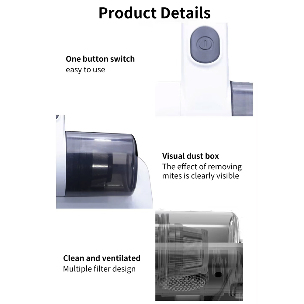 Household UV Light Vacuum Cleaner Dust Mite Controller Ik-mvcsc08 for Bed Mattresses Care and Remover,Ikono Cleaning Appliance,12kPa Handheld UV Mattress Dust Mite Remover Vacuum Cleaner