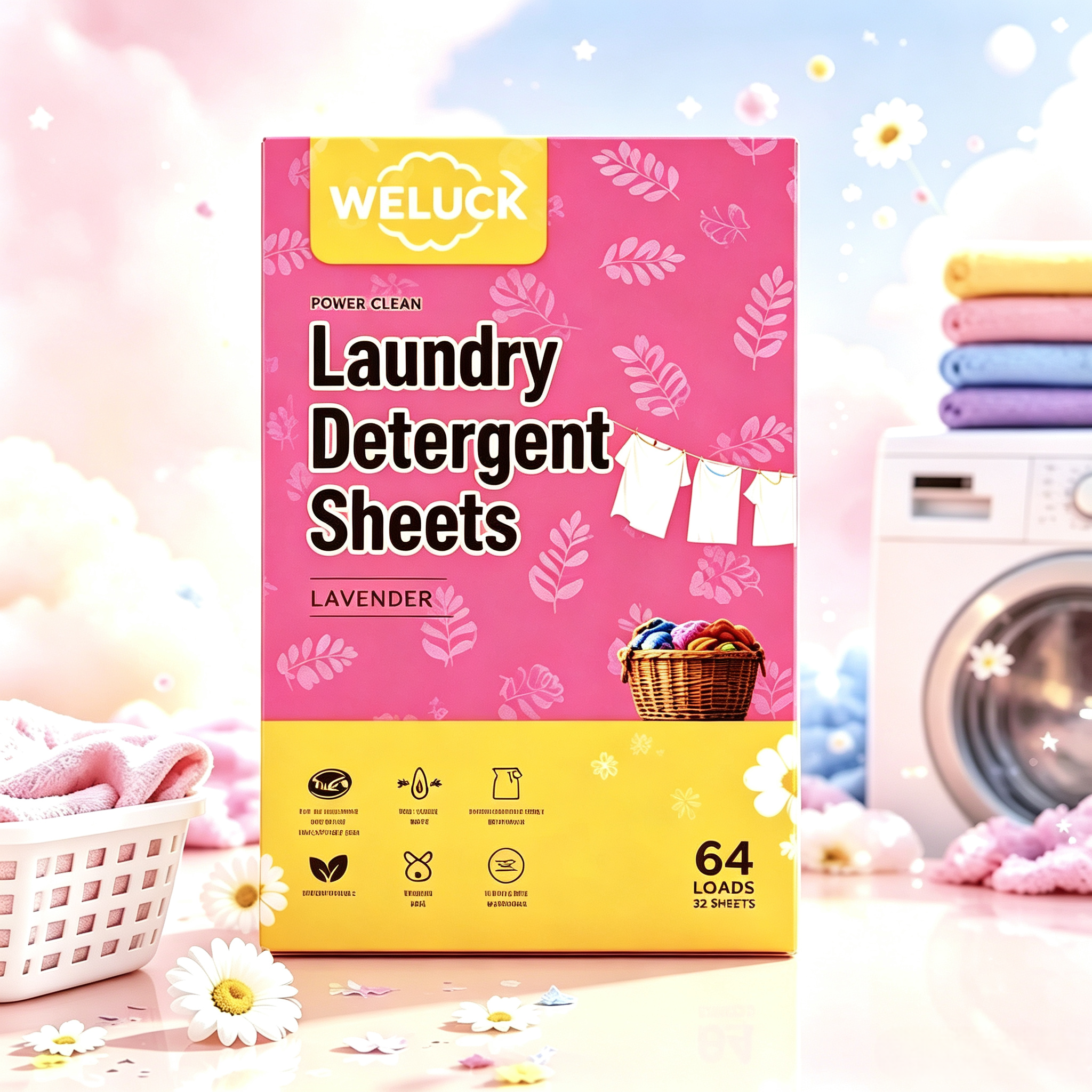 Laundry Detergent Sheets Lavender 32 Sheets,gzxidi,Laundry Detergent Sheets Lavender 32 Sheets