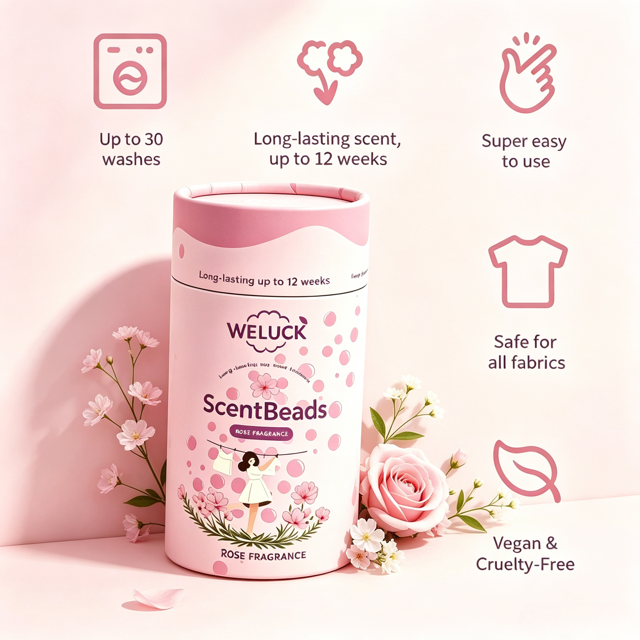 Laundry Scent Beads Rose Bush 258g,gzxidi,Lavender Scent Beads Rose Bush 258g